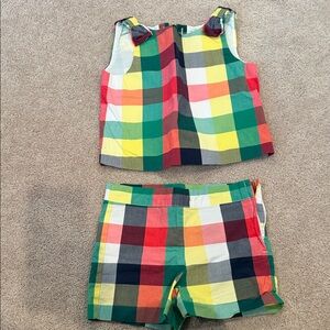 Janie and Jack Multicolor Plaid Kids Matching Set